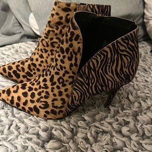 Express Brown and Black Ankle‎ Boots with Sleek Design